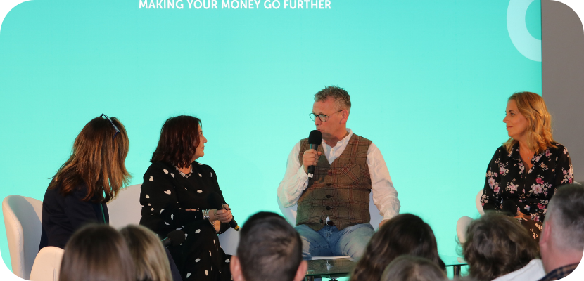 Martyn and Shirley on stage with Liz Rowlinson and Jasmine Harman