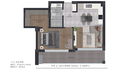 1 Bedroom Apartment (Type 2)  property - Image 1