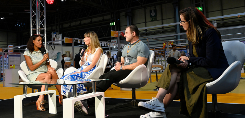 Jean Johansson on stage with Joanne and Darren