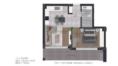 1 Bedroom Apartment (Type 1) property - Image 1
